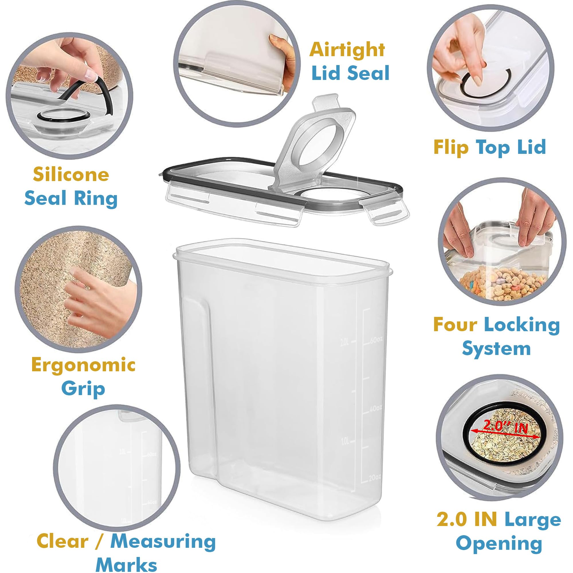 Shazo transparent container body for quick pantry checks and organization.
