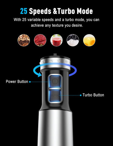 SHEANLAH 4-blade titanium head delivers efficient, thorough blends