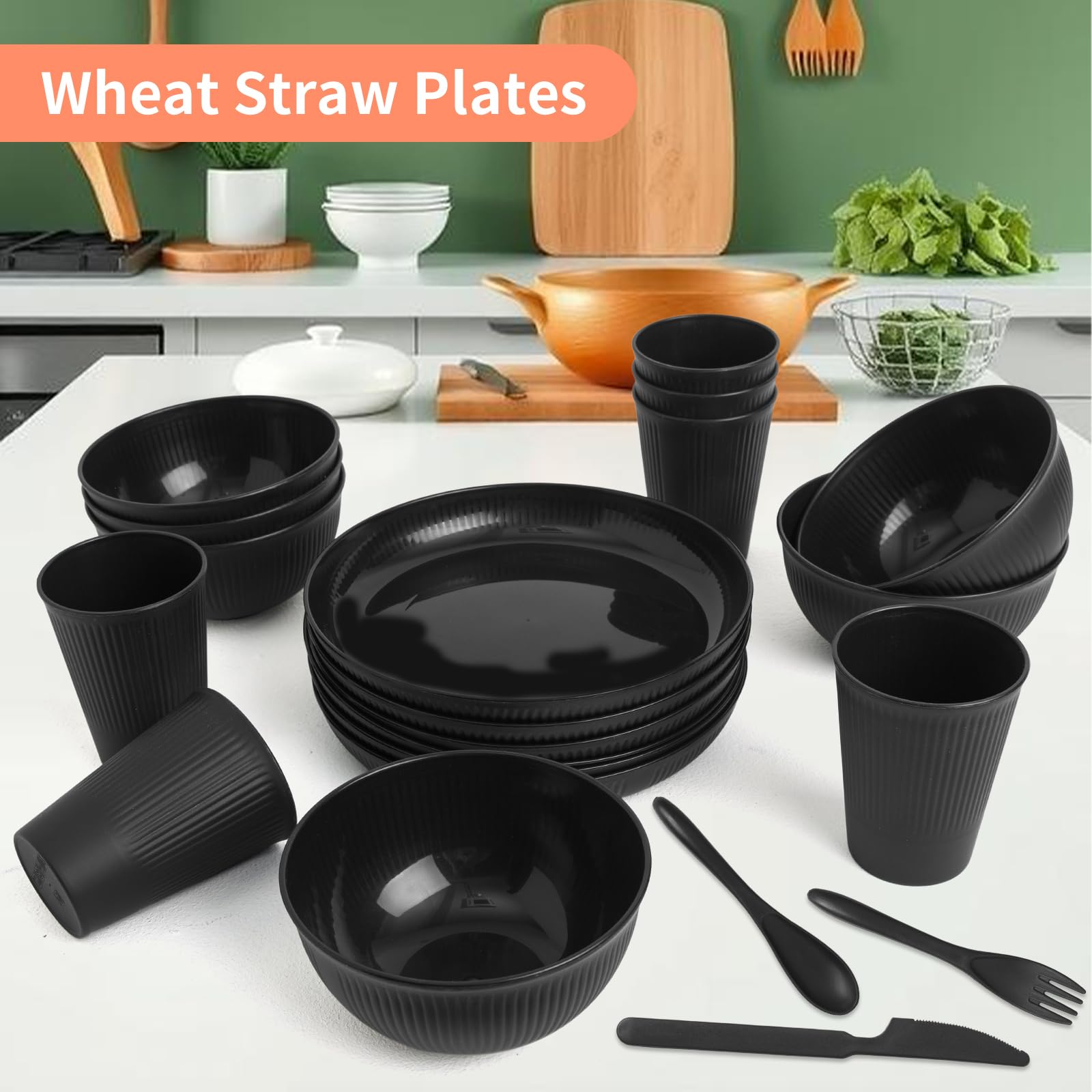 SHECIPIN wheat straw bowls, 24 oz, ideal for soups and cereals