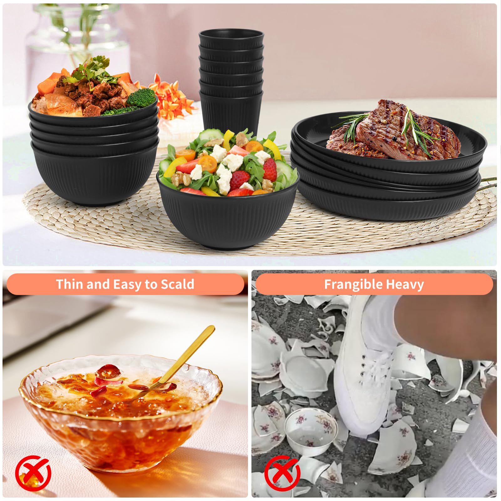 SHECIPIN microwave-safe dishes, heat up to 248°F for reheating