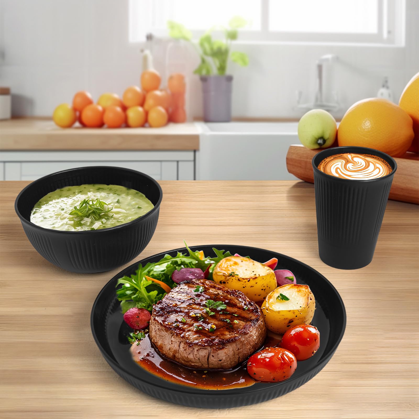 SHECIPIN unbreakable dinnerware, durable plastic for busy families