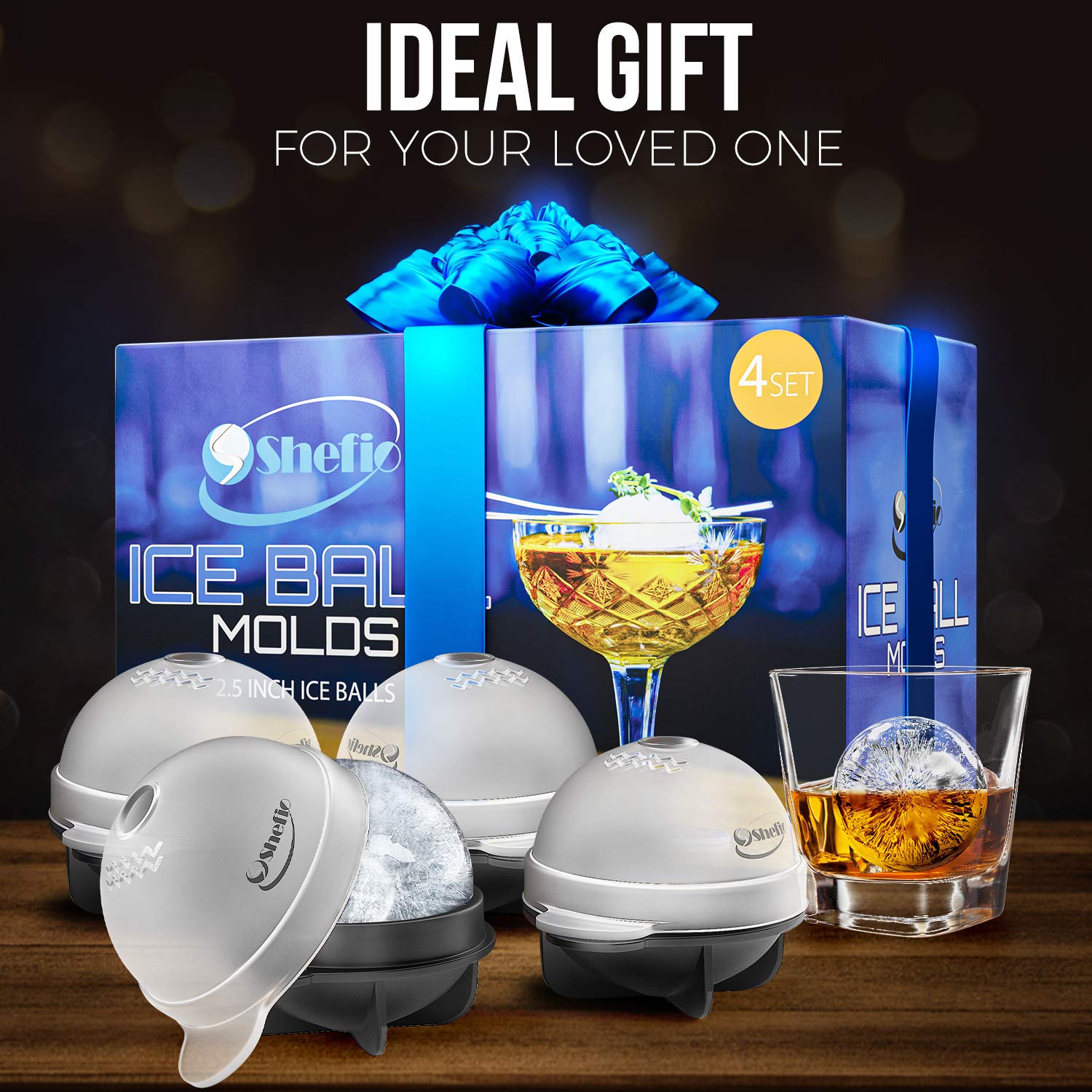 Shefio whiskey ice mold helps maintain chill longer in glasses