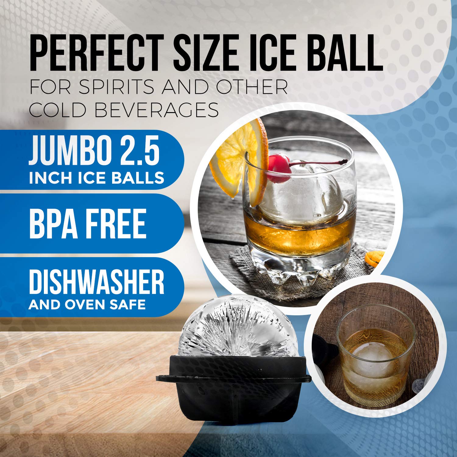 Shefio bourbon ice cubes enhance home bartending with elegant spheres