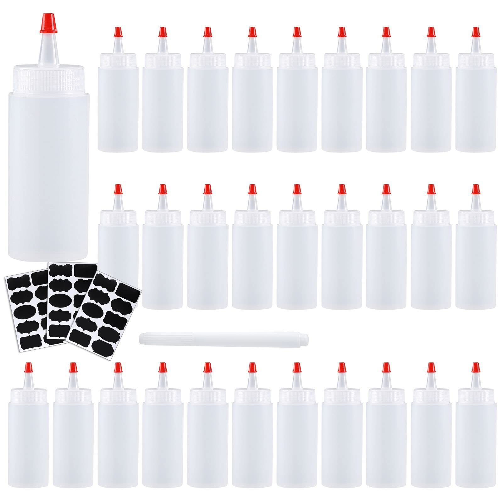 Shekure squeeze bottle 4oz pack for precise sauce and dressing dispensing.