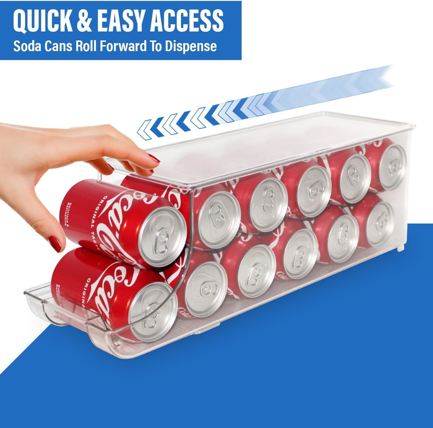 ShelfShaper soda can organizer showing contents at a glance