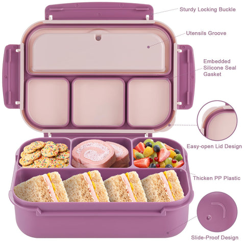Shell and Turtle bento box includes spoon and fork for convenient lunches.