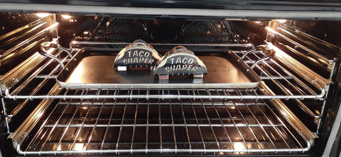 Shellminator taco shaper baked in oven or air fryer for healthier shells