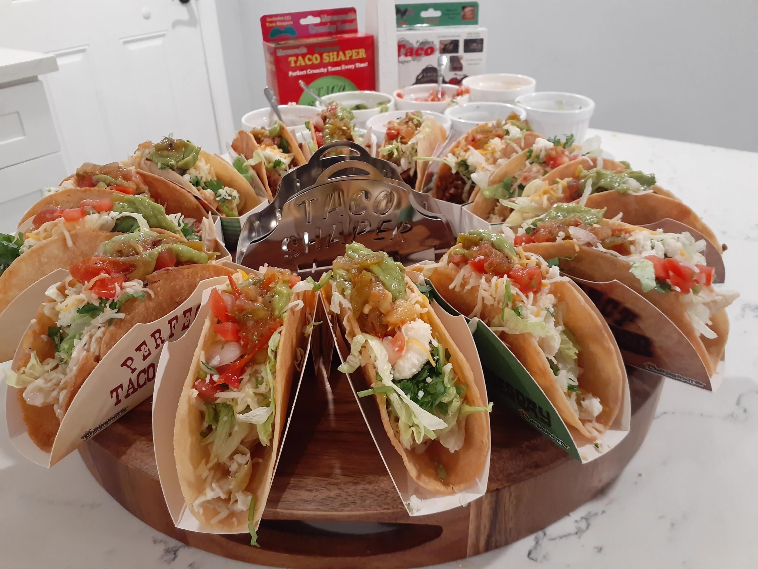 Shellminator two-pack taco shaper enables batch cooking for faster prep