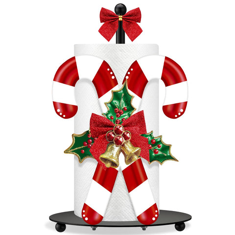 Shellwei candy cane paper towel holder base offers festive charm and sturdy support.