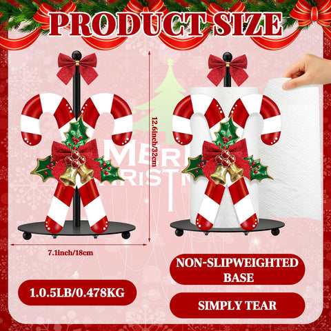Shellwei candy cane paper towel holder top-decor adds holiday style to any room.