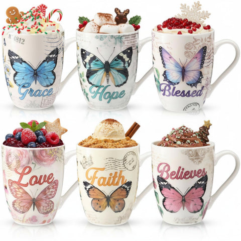 Shellwei butterfly design mug enhances morning rituals with color