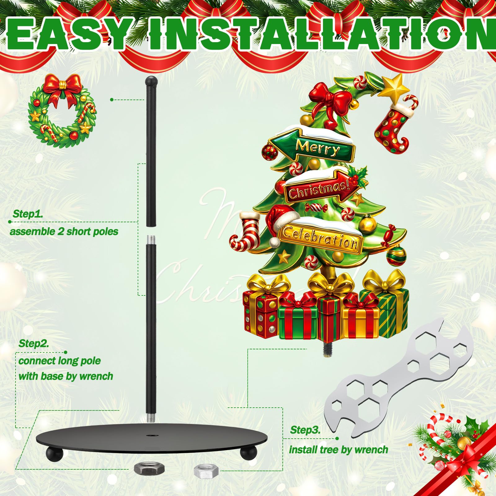Shellwei holiday kitchen decor tree stand complements various counter setups.