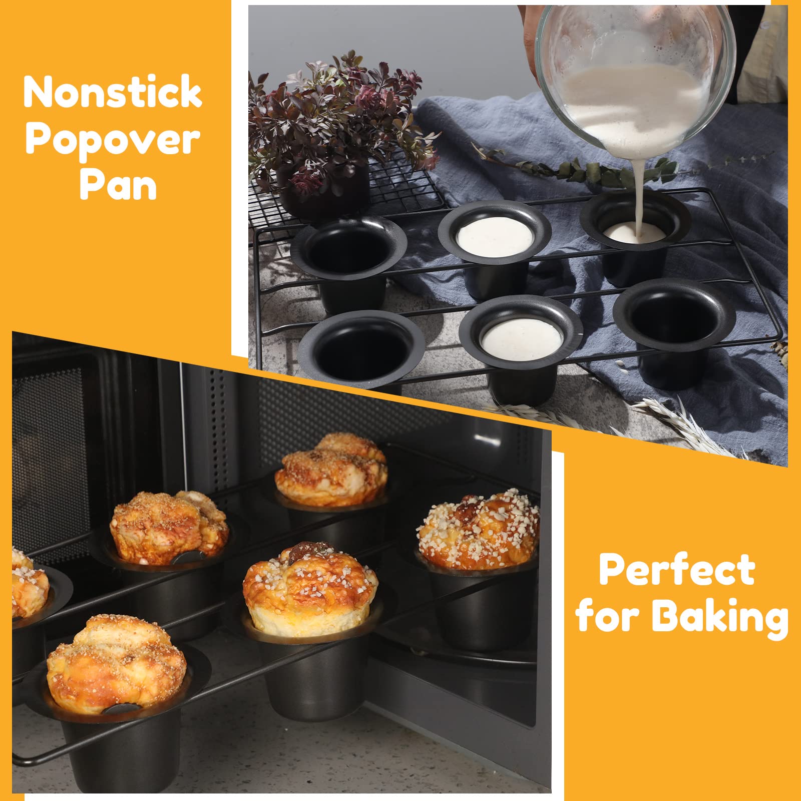 Muffins and cupcakes baking in Shellwei popover pans to create delightful treats