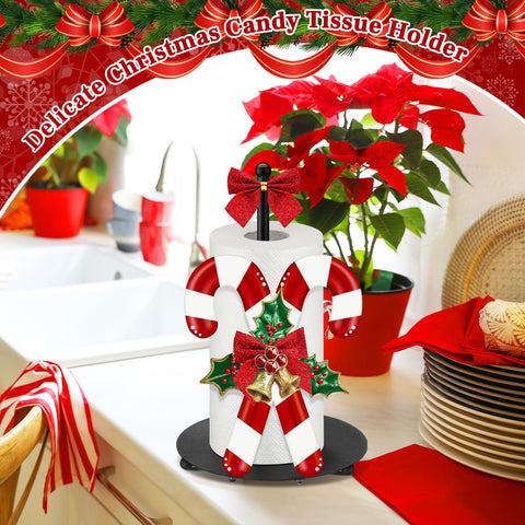 Shellwei red green gold Christmas paper towel holder brightens countertops and decor.