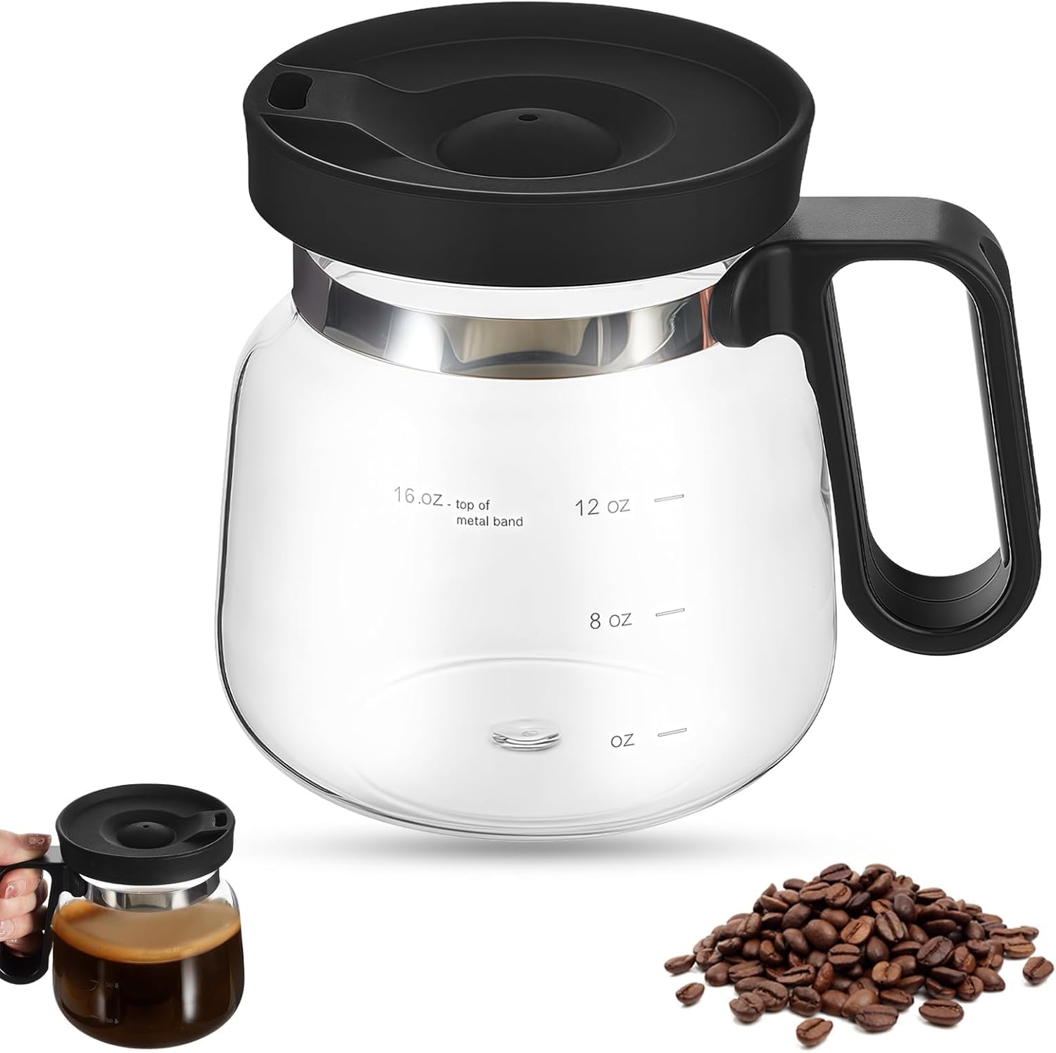 Shelprojsu 16oz coffee pot mug front view highlights classic design