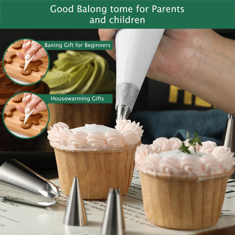 SHENGWANGYANGLUO kit includes couplers for quick tip changes during decoration.