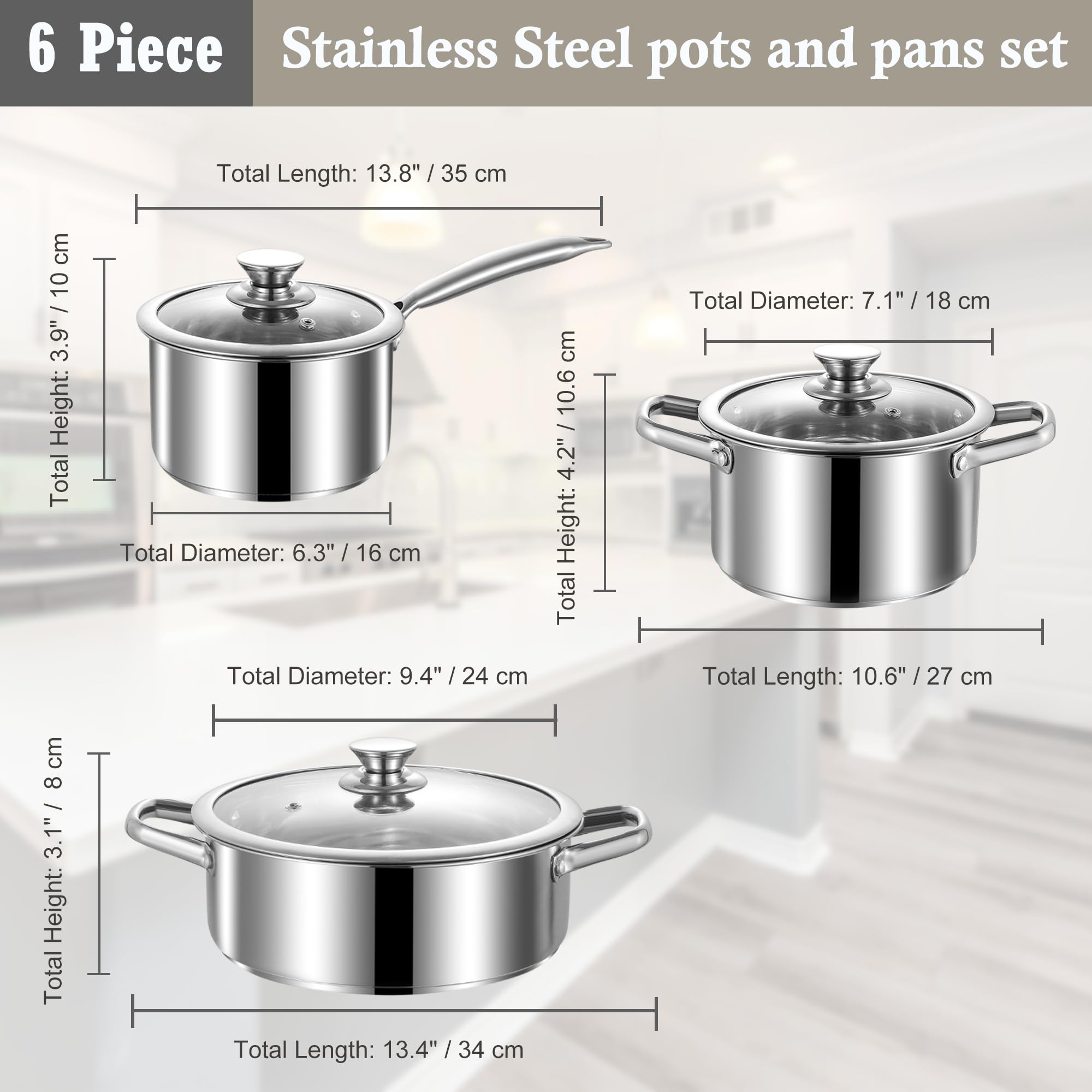 SHEUMNT 2qt saucepan with lid for quick sauces and simmering