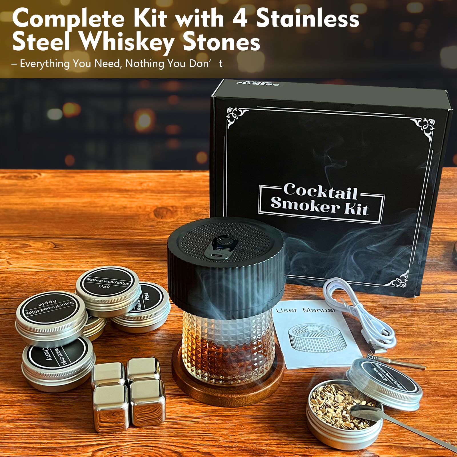 Shfonovax Electric Smoker Kit built-in lighter shown for safe use.