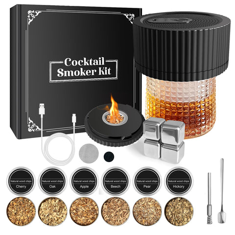 Shfonovax packaging for the Electric Whiskey Smoker Kit, ideal for gifting.