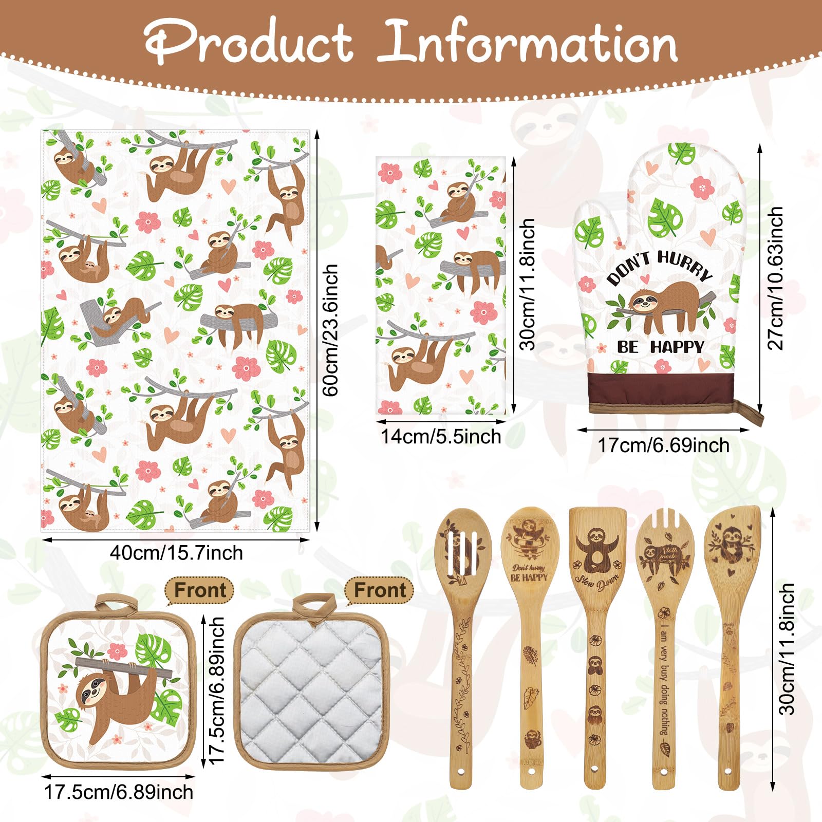 Shihanee sloth apron adds charm while keeping clothes clean during holiday meals