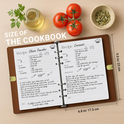 SHIMANY 130+ recipe pages offer ample space for favorites.