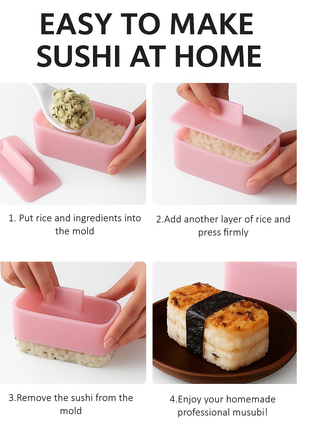 SHIMANY Onigiri kit closeup with colorful molds.