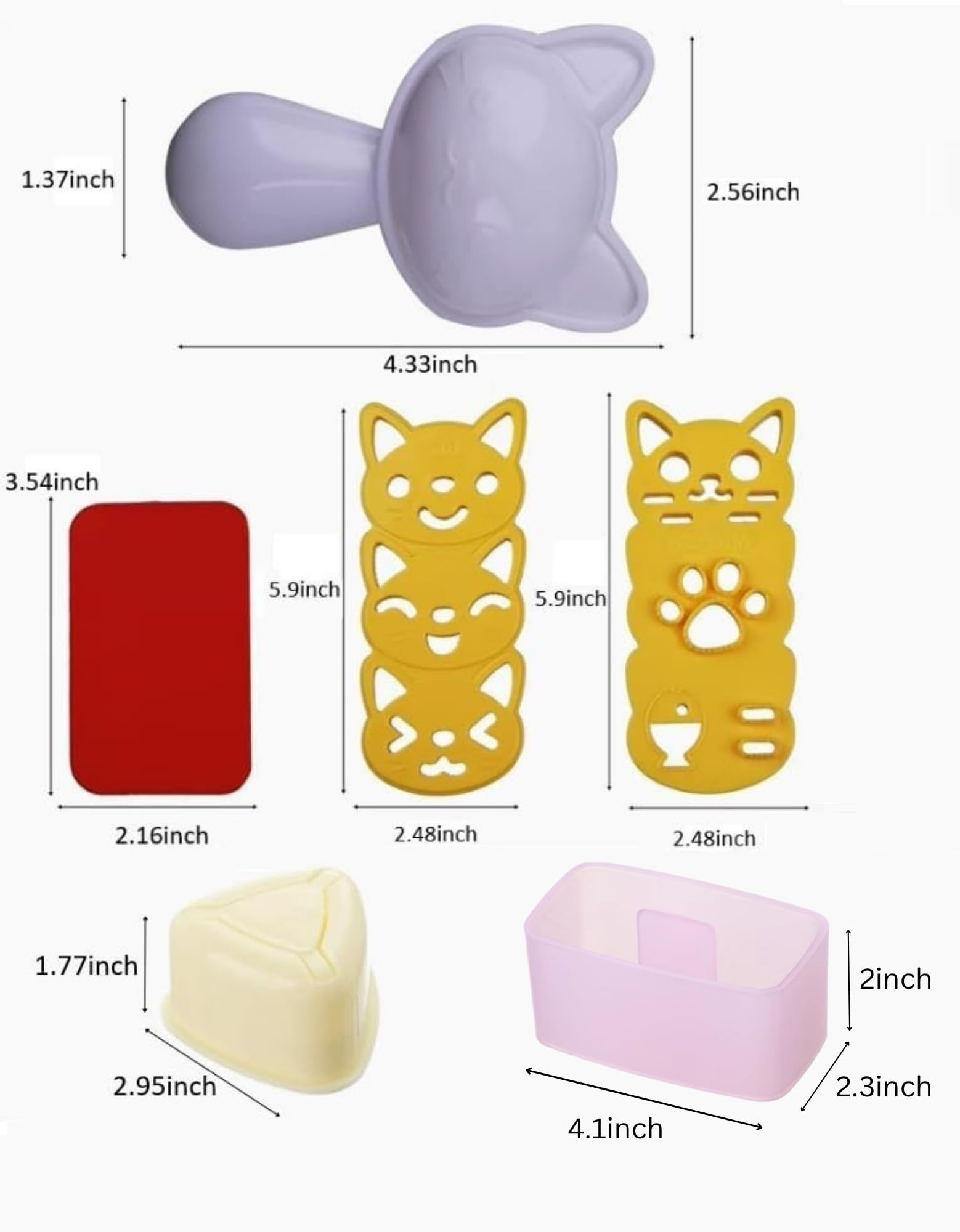 SHIMANY Onigiri rubber mat keeps molds clean during use.