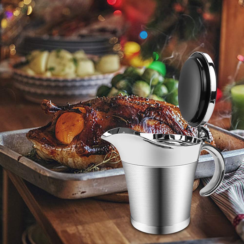 ShineMe stainless steel sauce kettle stores gravy, cream, honey