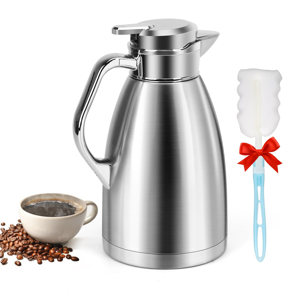 ShineMe coffee carafe with vacuum insulation keeps drinks hot longer