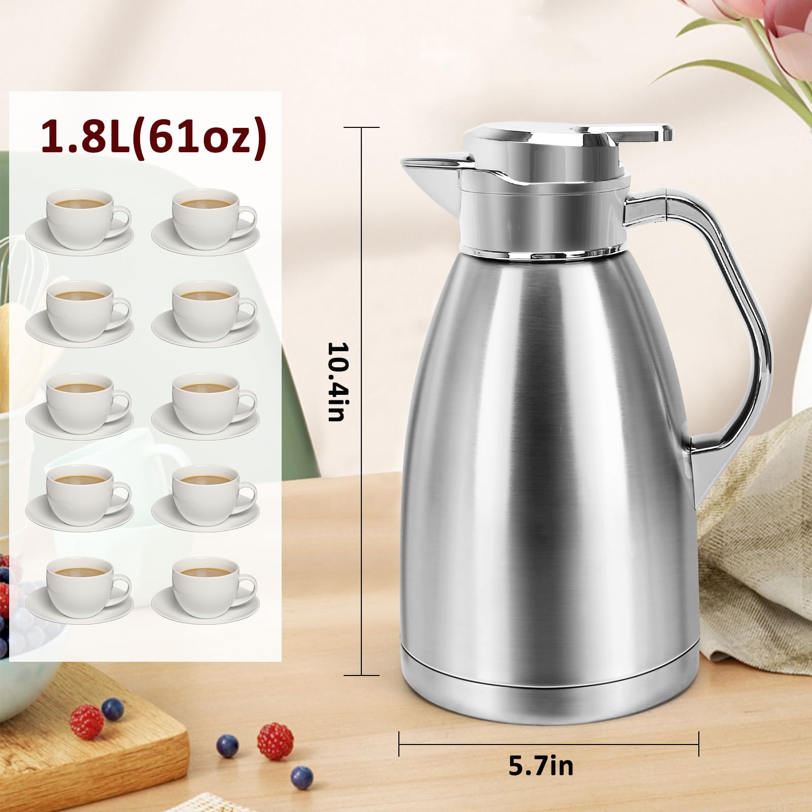 ShineMe ergonomic handle provides comfortable grip during serving