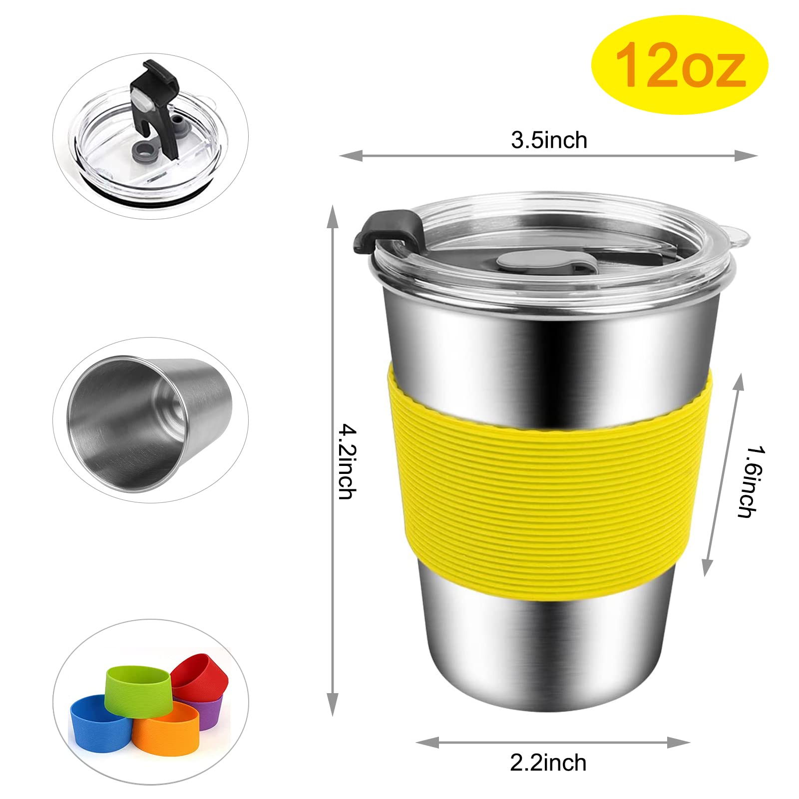 ShineMe stainless steel kid cup with sleeve for a secure grip
