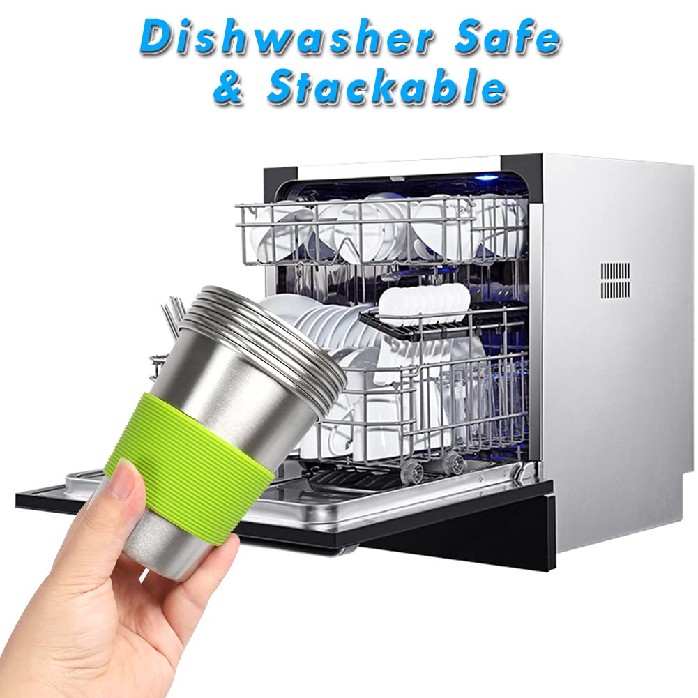 ShineMe compact 5-pack cups stackable for space-saving storage.