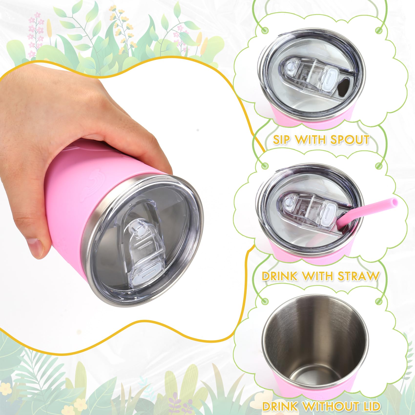 ShineMe 304 stainless steel design offers durable, BPA-free drinking for kids.