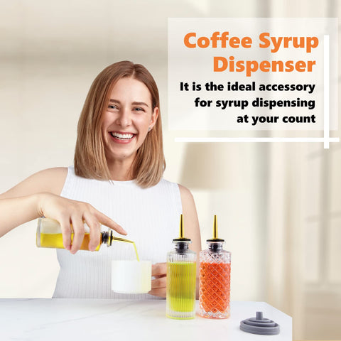 Shining Craft syrup dispenser bottles with metal pour spout for drip-free service