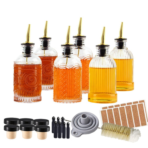 Shining Craft simple syrup bottles top view for neat, mess-free pours.