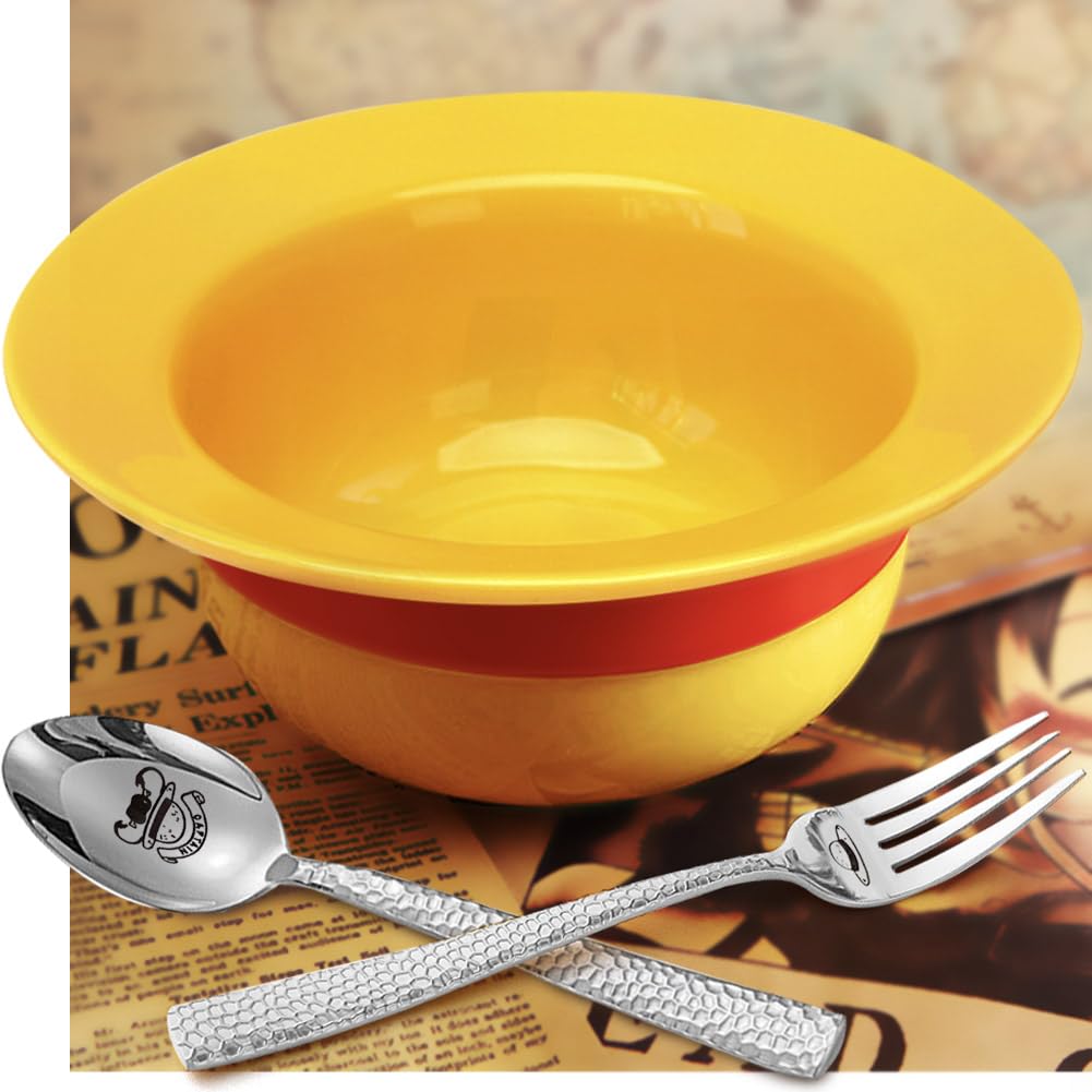 Shiningsoul ceramic straw-hat ramen bowl for stylish anime dining.