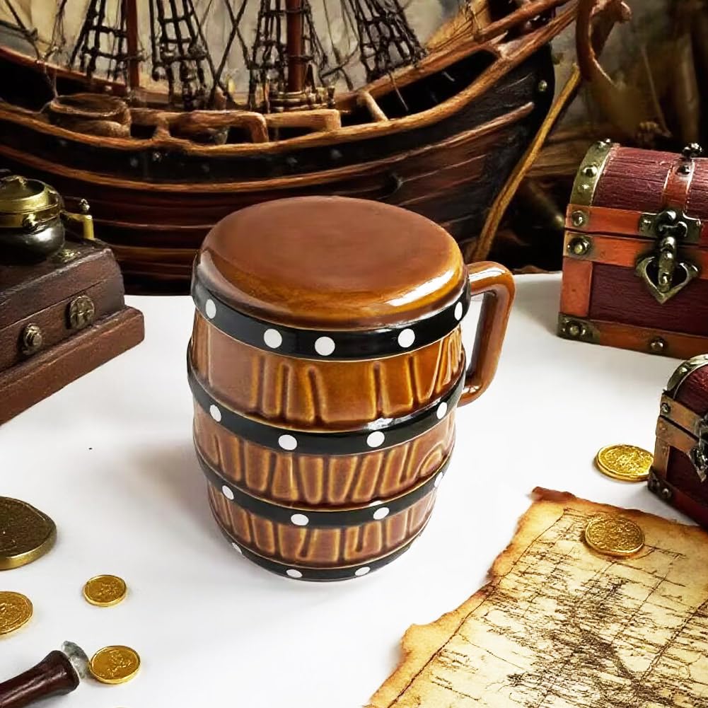 Shiningsoul-reliable-handle-barrel-mug offers secure grip for hot beverages.
