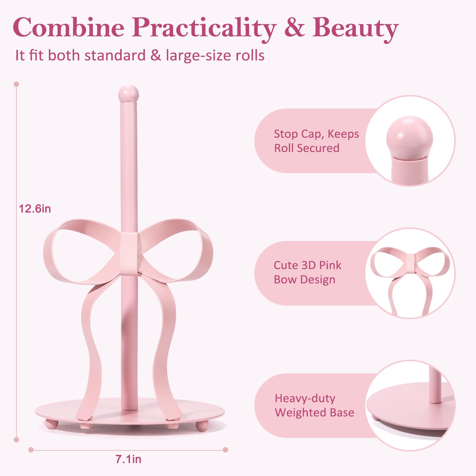 Shinlar 3D bow metal design for a sturdy, stylish paper towel hold.