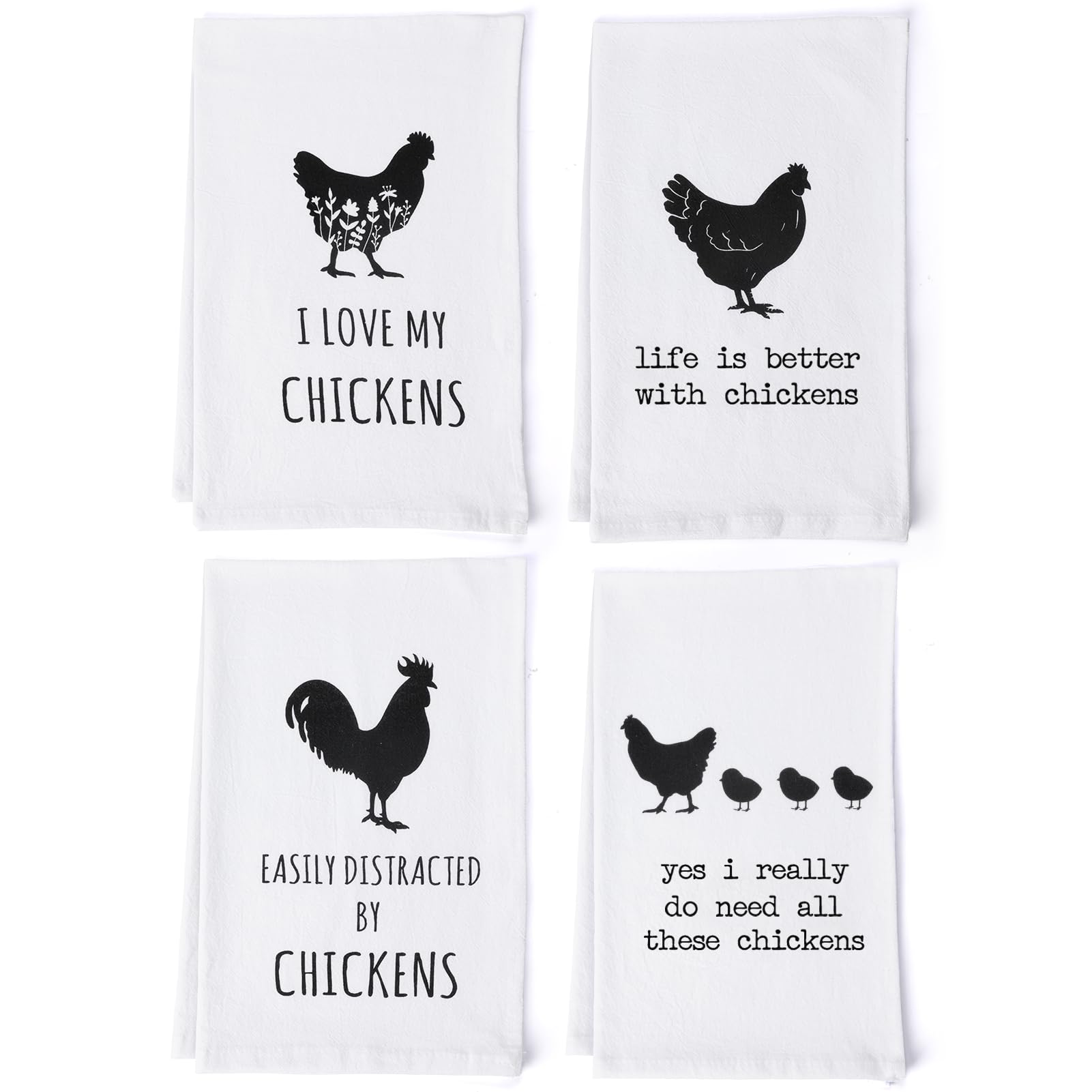 Shinlar chicken kitchen towels set of 4 adds rustic charm and practical drying.