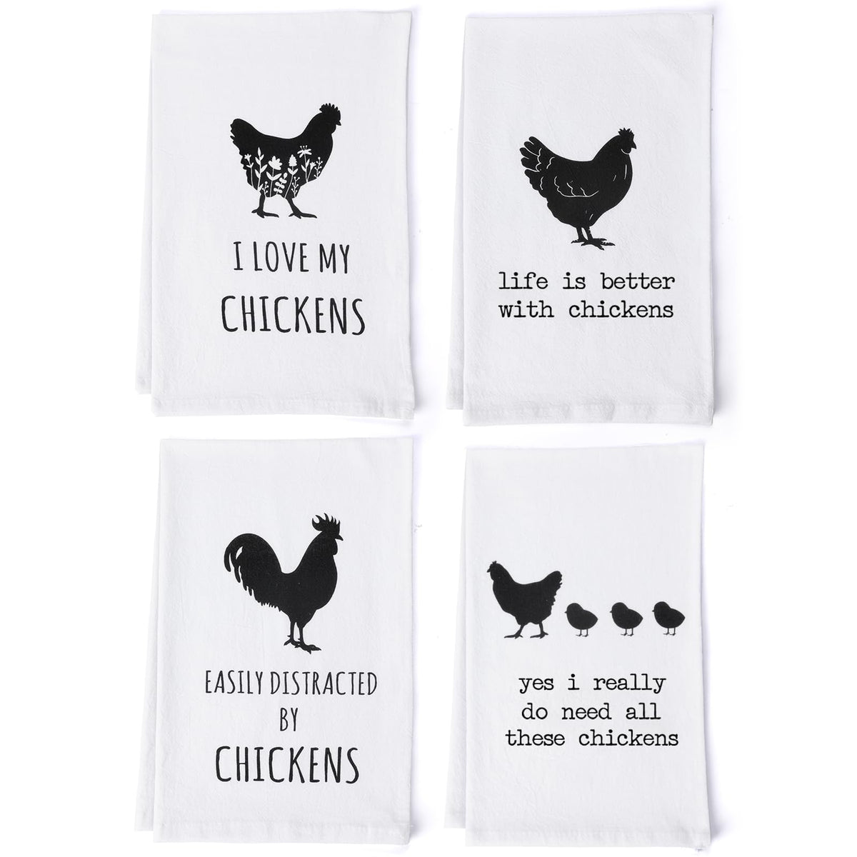 Shinlar chicken kitchen towels set of 4 adds rustic charm and practical drying.