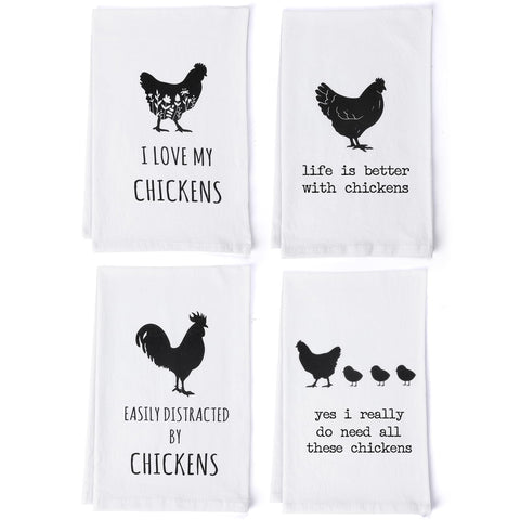 Shinlar chicken kitchen towels set of 4 adds rustic charm and practical drying.