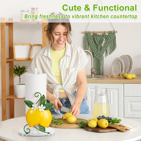 Shinlar kitchen counter setup with lemon accents for fresh decor