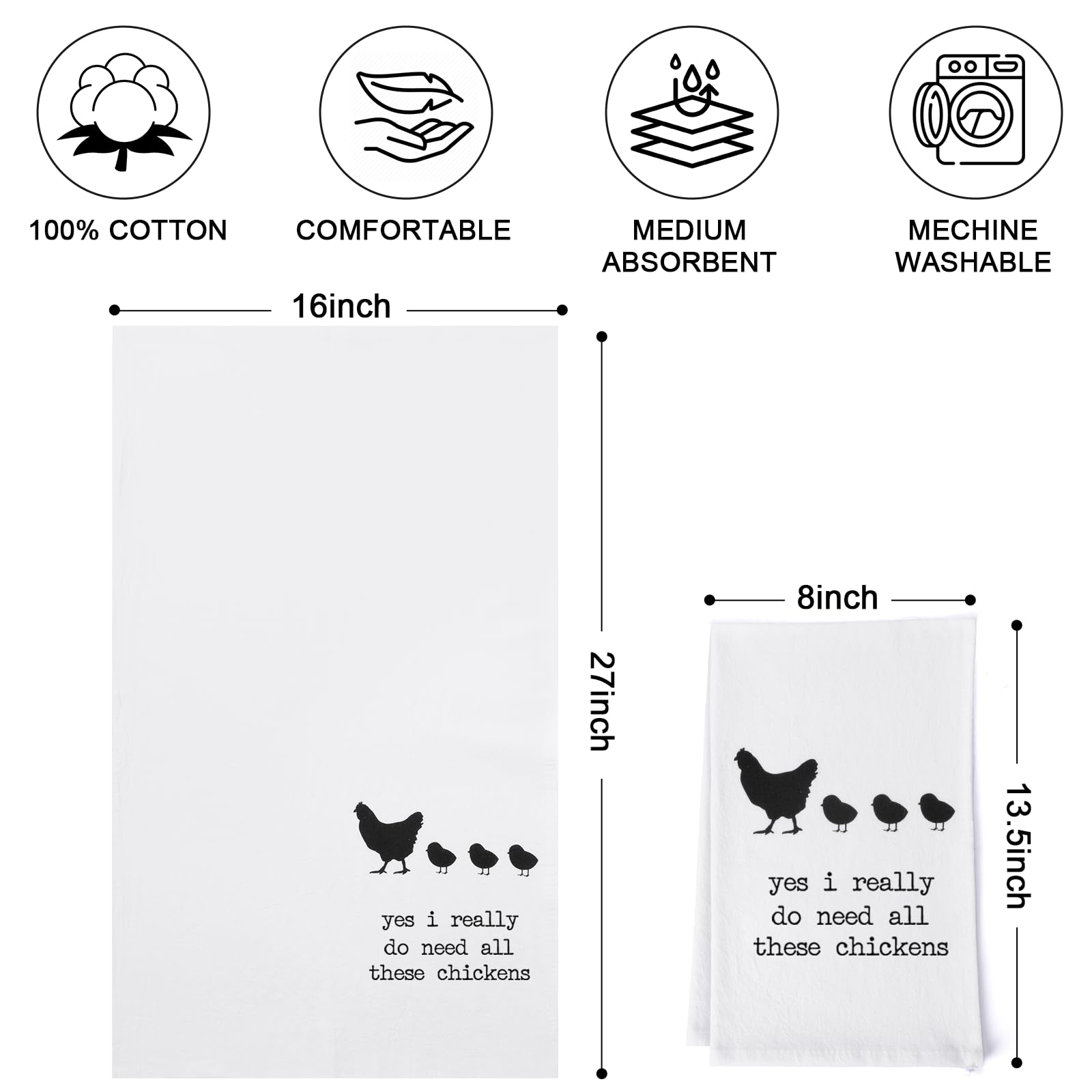 Shinlar rooster decor towels brighten counters while drying dishes.