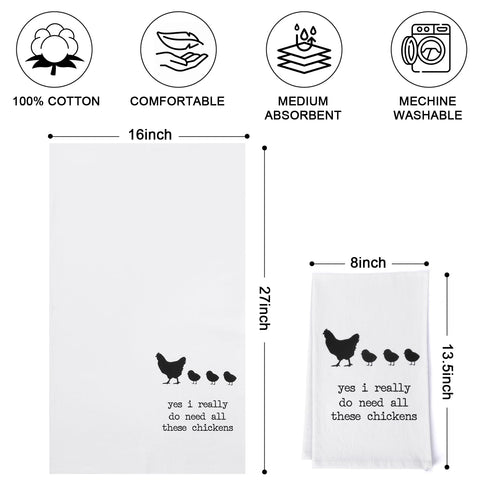 Shinlar rooster decor towels brighten counters while drying dishes.