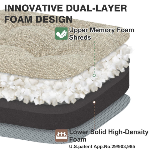 Beige textured fabric close-up on Shinnwa cushion for durability.