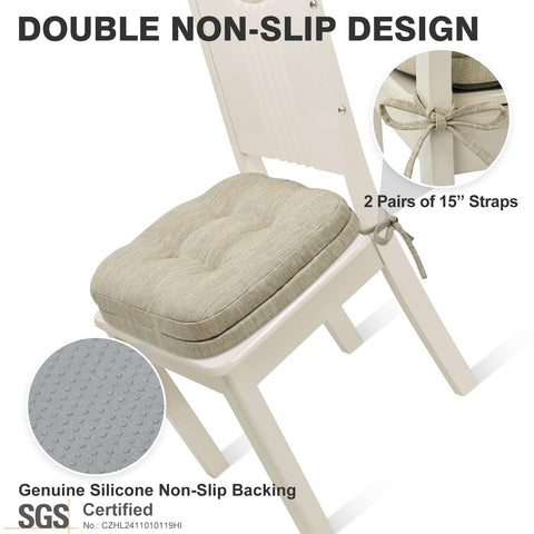 Shinnwa cushion dimensions 16.5x16.5x3.5 inches fit most chairs.