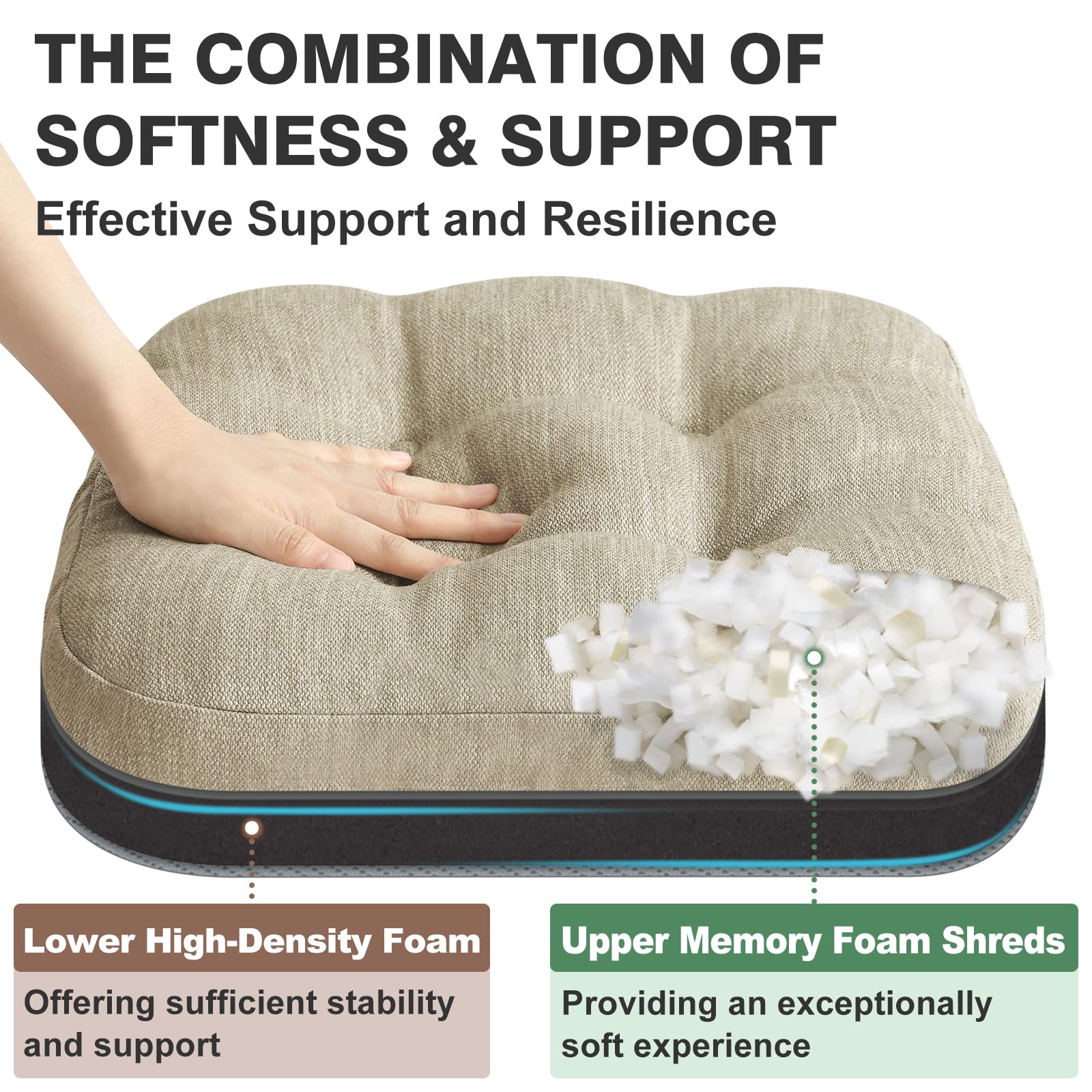 Non-slip bottom detail on Shinnwa chair cushion.