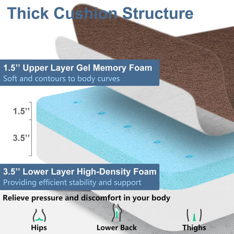Shinnwa recliner cushion shows non-slip bottom for stable seating