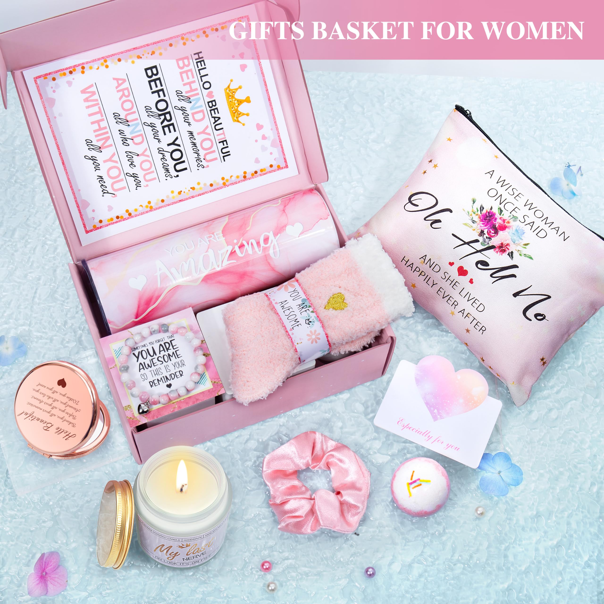 ShinnyWis compact mirror in gift basket for quick touch ups