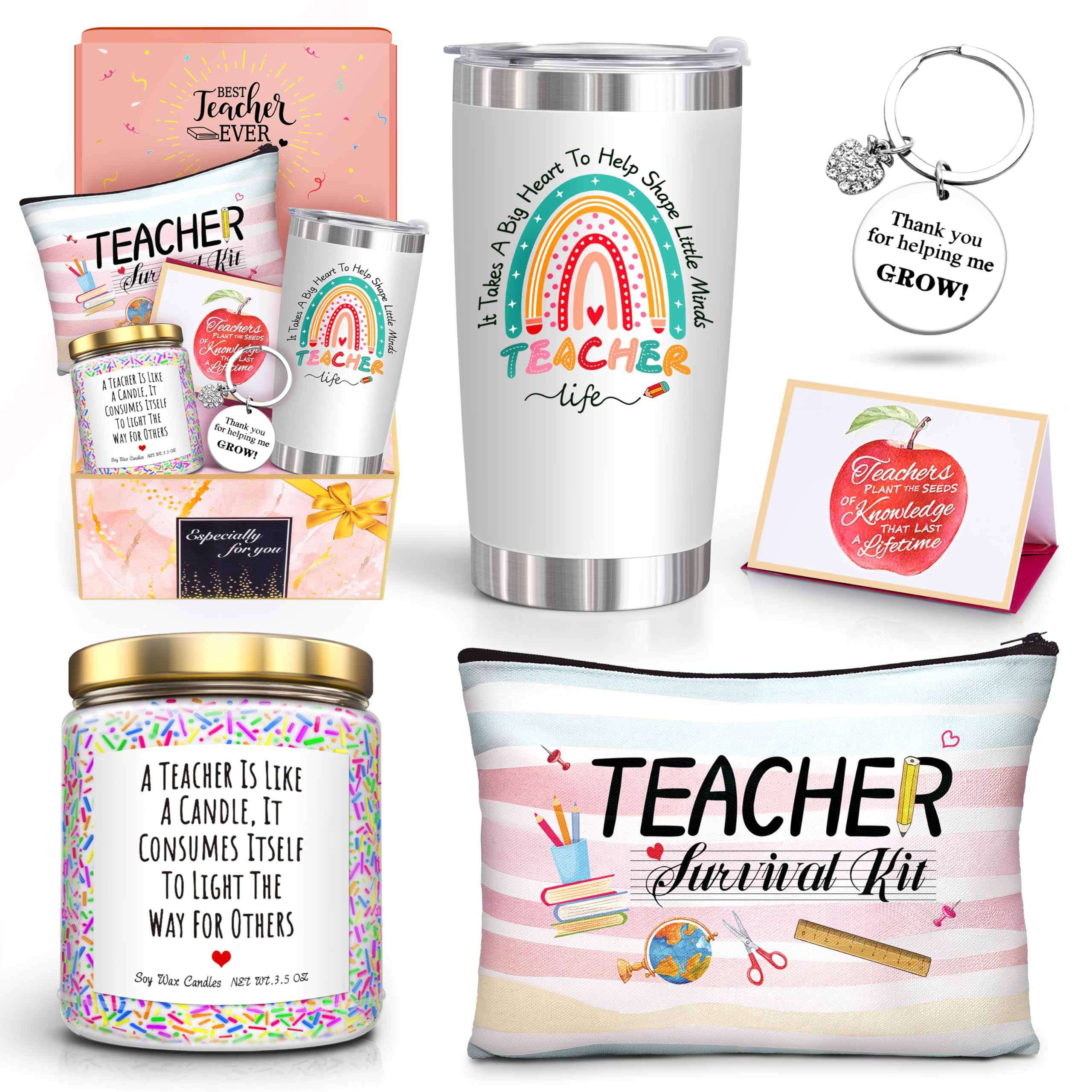 ShinnyWis teacher appreciation 20oz tumbler with candle inside for a thoughtful gift.